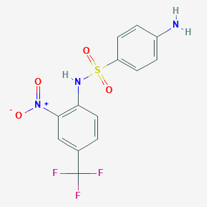 molecular formula C13H10F3N3O4S B256608 4-amino-N-[2-nitro-4-(trifluoromethyl)phenyl]benzenesulfonamide 