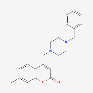 molecular formula C22H24N2O2 B2566080 4-[(4-benzylpiperazin-1-yl)methyl]-7-methyl-2H-chromen-2-one CAS No. 847162-39-4