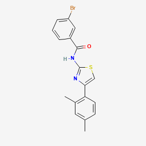molecular formula C18H15BrN2OS B2566082 3-bromo-N-[4-(2,4-dimethylphenyl)-1,3-thiazol-2-yl]benzamide CAS No. 313499-87-5