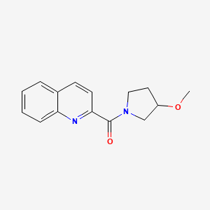 molecular formula C15H16N2O2 B2566086 2-(3-甲氧基吡咯烷-1-羰基)喹啉 CAS No. 2097903-83-6