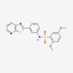 molecular formula C20H17N3O4S2 B2566093 2,5-二甲氧基-N-(3-(噻唑并[5,4-b]吡啶-2-基)苯基)苯磺酰胺 CAS No. 863594-80-3