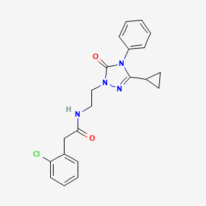 2-(2-chlorophenyl)-N-(2-(3-cyclopropyl-5-oxo-4-phenyl-4,5-dihydro-1H-1,2,4-triazol-1-yl)ethyl)acetamide