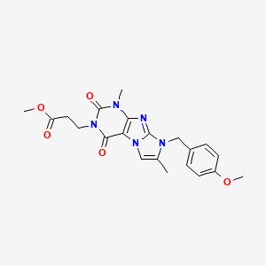 methyl 3-(8-(4-methoxybenzyl)-1,7-dimethyl-2,4-dioxo-1H-imidazo[2,1-f]purin-3(2H,4H,8H)-yl)propanoate