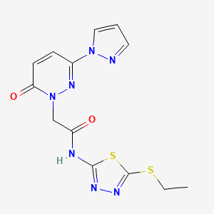 N-(5-(ethylthio)-1,3,4-thiadiazol-2-yl)-2-(6-oxo-3-(1H-pyrazol-1-yl)pyridazin-1(6H)-yl)acetamide