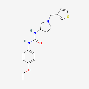 molecular formula C18H23N3O2S B2566108 1-(4-乙氧基苯基)-3-{1-[(噻吩-3-基)甲基]吡咯烷-3-基}脲 CAS No. 2097866-40-3