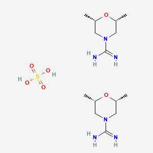 bis((2R,6S)-2,6-dimethylmorpholine-4-carboximidamide); sulfuric acid