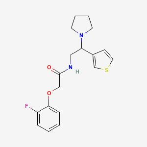 2-(2-fluorophenoxy)-N-(2-(pyrrolidin-1-yl)-2-(thiophen-3-yl)ethyl)acetamide