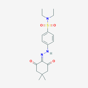 molecular formula C18H25N3O4S B256614 4-[2-(4,4-dimethyl-2,6-dioxocyclohexylidene)hydrazinyl]-N,N-diethylbenzenesulfonamide 