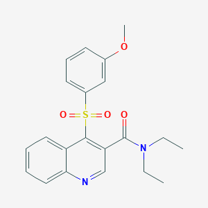 molecular formula C21H22N2O4S B2566140 N,N-二乙基-4-((3-甲氧基苯基)磺酰基)喹啉-3-甲酰胺 CAS No. 1111032-54-2