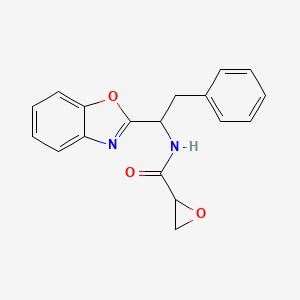 molecular formula C18H16N2O3 B2566148 N-[1-(1,3-Benzoxazol-2-yl)-2-phenylethyl]oxirane-2-carboxamide CAS No. 2411219-22-0