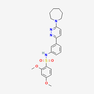 molecular formula C24H28N4O4S B2566150 N-[3-(6-azepan-1-ylpyridazin-3-yl)phenyl]-2,4-dimethoxybenzenesulfonamide CAS No. 933210-88-9