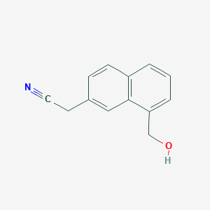 molecular formula C13H11NO B2566157 8-(Hydroxymethyl)naphtalène-2-acétonitrile CAS No. 1261739-08-5