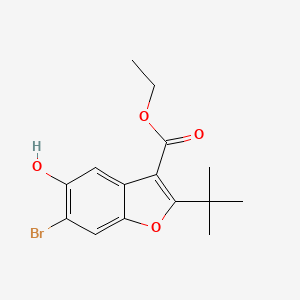 molecular formula C15H17BrO4 B2566158 6-溴-2-叔丁基-5-羟基-1-苯并呋喃-3-羧酸乙酯 CAS No. 384368-90-5