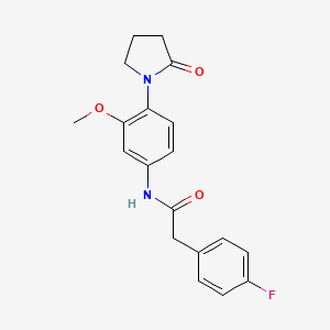 2-(4-fluorophenyl)-N-(3-methoxy-4-(2-oxopyrrolidin-1-yl)phenyl)acetamide