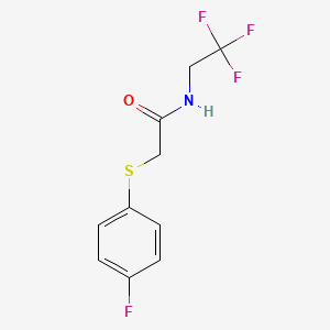 molecular formula C10H9F4NOS B2566165 2-[(4-氟苯基)硫代]-N-(2,2,2-三氟乙基)乙酰胺 CAS No. 1203120-70-0