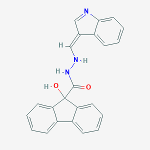molecular formula C23H17N3O2 B256617 9-hydroxy-N'-[(E)-indol-3-ylidenemethyl]fluorene-9-carbohydrazide 