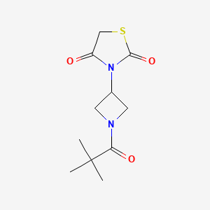 molecular formula C11H16N2O3S B2566179 3-(1-Pivaloylazetidin-3-yl)thiazolidine-2,4-dione CAS No. 1798490-94-4