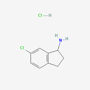 molecular formula C9H11Cl2N B2566186 6-Chloro-2,3-dihydro-1H-inden-1-amine hydrochloride CAS No. 1191908-38-9