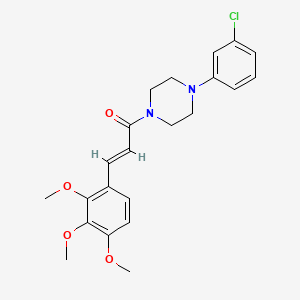 molecular formula C22H25ClN2O4 B2566188 (2E)-1-[4-(3-氯苯基)哌嗪-1-基]-3-(2,3,4-三甲氧基苯基)丙-2-烯-1-酮 CAS No. 647031-54-7