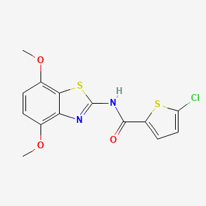 molecular formula C14H11ClN2O3S2 B2566192 5-chloro-N-(4,7-dimethoxy-1,3-benzothiazol-2-yl)thiophene-2-carboxamide CAS No. 862807-75-8