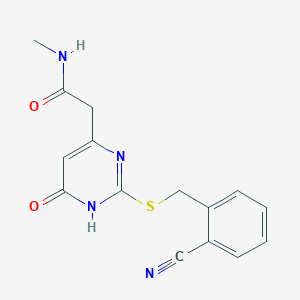2-(2-((2-cyanobenzyl)thio)-6-oxo-1,6-dihydropyrimidin-4-yl)-N-methylacetamide