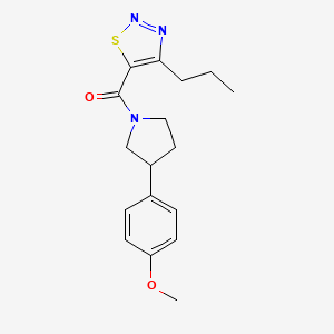 molecular formula C17H21N3O2S B2566203 (3-(4-甲氧基苯基)吡咯烷-1-基)(4-丙基-1,2,3-噻二唑-5-基)甲苯酮 CAS No. 1209789-09-2