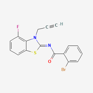 molecular formula C17H10BrFN2OS B2566204 2-bromo-N-(4-fluoro-3-prop-2-ynyl-1,3-benzothiazol-2-ylidene)benzamide CAS No. 865248-84-6