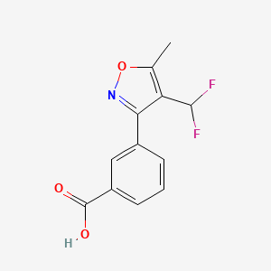 molecular formula C12H9F2NO3 B2566208 3-[4-(Difluoromethyl)-5-methyl-1,2-oxazol-3-yl]benzoic acid CAS No. 2248319-91-5