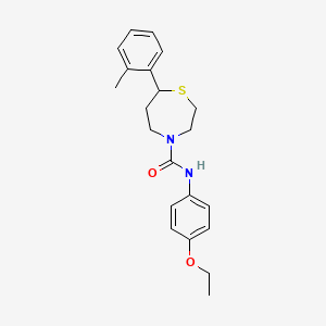 molecular formula C21H26N2O2S B2566209 N-(4-ethoxyphenyl)-7-(o-tolyl)-1,4-thiazepane-4-carboxamide CAS No. 1705980-85-3