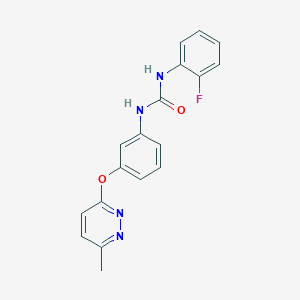 molecular formula C18H15FN4O2 B2566210 1-(2-Fluorophenyl)-3-(3-((6-methylpyridazin-3-yl)oxy)phenyl)urea CAS No. 1207053-64-2