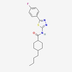 4-butyl-N-[5-(4-fluorophenyl)-1,3,4-thiadiazol-2-yl]cyclohexane-1-carboxamide