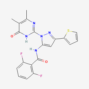N-(1-(4,5-dimethyl-6-oxo-1,6-dihydropyrimidin-2-yl)-3-(thiophen-2-yl)-1H-pyrazol-5-yl)-2,6-difluorobenzamide