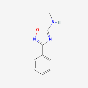 molecular formula C9H9N3O B2566234 N-methyl-3-phenyl-1,2,4-oxadiazol-5-amine CAS No. 16219-33-3; 90564-77-5