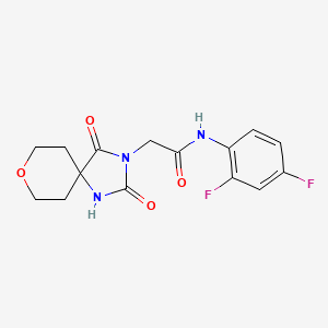molecular formula C15H15F2N3O4 B2566238 N-(2,4-difluorophenyl)-2-(2,4-dioxo-8-oxa-1,3-diazaspiro[4.5]dec-3-yl)acetamide CAS No. 1775351-94-4