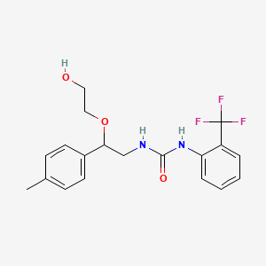 molecular formula C19H21F3N2O3 B2566241 1-(2-(2-羟乙氧基)-2-(对甲苯基)乙基)-3-(2-(三氟甲基)苯基)脲 CAS No. 1798457-64-3