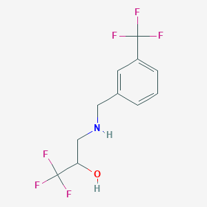 molecular formula C11H11F6NO B2566242 1,1,1-Trifluoro-3-{[3-(trifluoromethyl)benzyl]-amino}-2-propanol CAS No. 478068-12-1