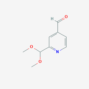 molecular formula C9H11NO3 B2566244 2-(二甲氧基甲基)吡啶-4-甲醛 CAS No. 1625618-11-2