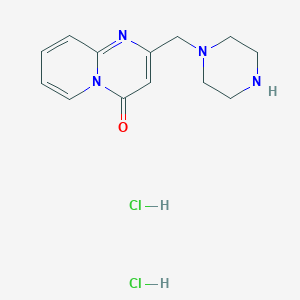 molecular formula C13H18Cl2N4O B2566245 2-[(哌嗪-1-基)甲基]-4H-吡啶并[1,2-a]嘧啶-4-酮二盐酸盐 CAS No. 2037724-11-9