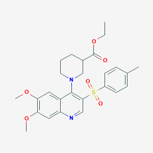 molecular formula C26H30N2O6S B2566248 Ethyl 1-(6,7-dimethoxy-3-tosylquinolin-4-yl)piperidine-3-carboxylate CAS No. 902945-66-8