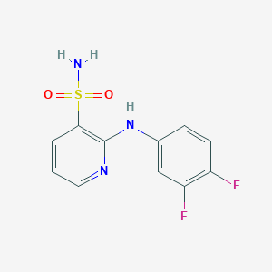 molecular formula C11H9F2N3O2S B2566253 2-[(3,4-二氟苯基)氨基]吡啶-3-磺酰胺 CAS No. 1340970-26-4