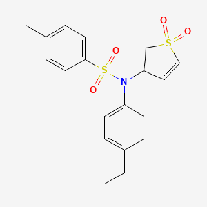 molecular formula C19H21NO4S2 B2566255 N-(1,1-dioxido-2,3-dihydro-3-thienyl)-N-(4-ethylphenyl)-4-methylbenzenesulfonamide CAS No. 831237-38-8