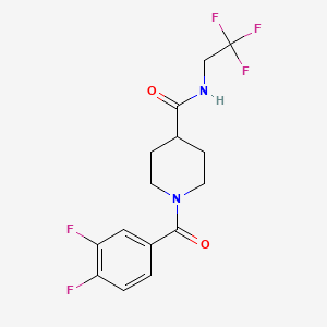 molecular formula C15H15F5N2O2 B2566256 1-(3,4-difluorobenzoyl)-N-(2,2,2-trifluoroethyl)piperidine-4-carboxamide CAS No. 1219905-68-6