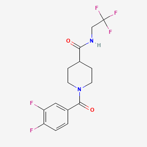 molecular formula C15H15F5N2O2 B2566256 1-(3,4-二氟苯甲酰)-N-(2,2,2-三氟乙基)哌啶-4-甲酰胺 CAS No. 1219905-68-6