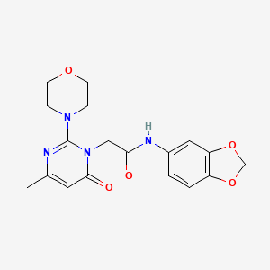B2566259 N-1,3-benzodioxol-5-yl-2-(4-methyl-2-morpholin-4-yl-6-oxopyrimidin-1(6H)-yl)acetamide CAS No. 1251707-68-2