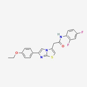 molecular formula C21H17F2N3O2S B2566264 N-(2,4-difluorophenyl)-2-(6-(4-ethoxyphenyl)imidazo[2,1-b]thiazol-3-yl)acetamide CAS No. 897461-74-4