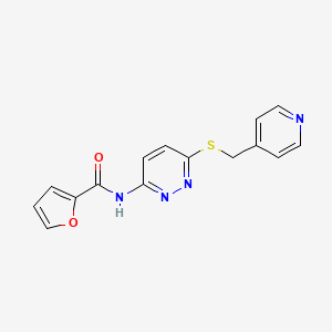 molecular formula C15H12N4O2S B2566267 N-(6-((pyridin-4-ylmethyl)thio)pyridazin-3-yl)furan-2-carboxamide CAS No. 1021026-55-0