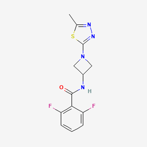 molecular formula C13H12F2N4OS B2566269 2,6-Difluoro-N-[1-(5-methyl-1,3,4-thiadiazol-2-yl)azetidin-3-yl]benzamide CAS No. 2415584-93-7