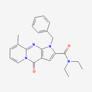 molecular formula C23H24N4O2 B2566270 1-benzyl-N,N-diethyl-9-methyl-4-oxo-1,4-dihydropyrido[1,2-a]pyrrolo[2,3-d]pyrimidine-2-carboxamide CAS No. 899387-79-2