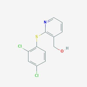 molecular formula C12H9Cl2NOS B2566276 2-[(2,4-二氯苯基)硫代]-3-吡啶基]甲醇 CAS No. 338413-69-7