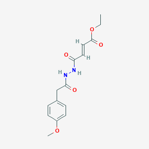 molecular formula C15H18N2O5 B256628 Ethyl 4-{2-[(4-methoxyphenyl)acetyl]hydrazino}-4-oxo-2-butenoate 